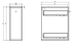 Cersanit S1022-008 - Závěsná koupelnová skříňka MILLE 20x45 cm mintová