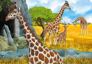 Fototapeta - Žirafí rodina (245x170 cm)