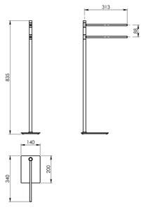 Gedy - Stojan na ručníky TRILLY 83,5 cm metalicky šedá