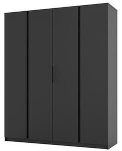 Šatní skříň KAJA 4F | 200 cm | bez zrcadla | VYSOKÁ | černá