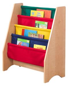 KidKraft Knihovna s látkovými policemi barevná (Rozměr: 72x61x30 cm Věk: 3+ Materiál: MDF, dřevo, látka, kov Hmotnost: 7 kg)