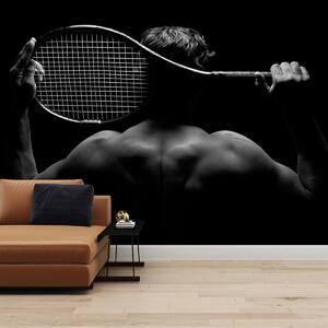 Fototapeta - Akt tenisty, černobílé (245x170 cm)