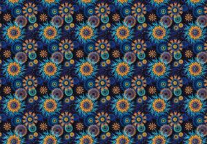 Fototapeta - Abstrakce barevných květin (245x170 cm)