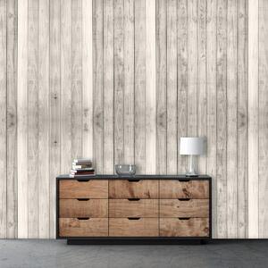 Fototapeta - Dřevěná prkenná stěna, šedá (245x170 cm)