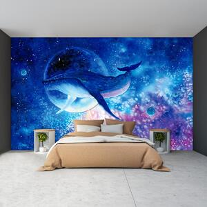 Fototapeta - Malovaná velryba ve vesmíru (245x170 cm)