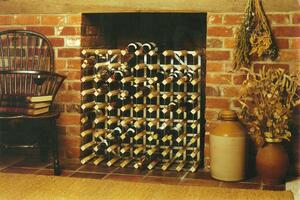 Pendeford Metal Spinnings Ltd Stojan na víno RTA na 42 lahví, černý jasan - pozinkovaná ocel / rozložený