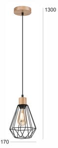 Brilagi - Lustr na lanku WOODY BASKET 1xE27/60W/230V dub