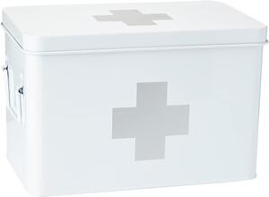 Zeller Present Lékárnička, kovový box na léky a zdravotní pomůcky, 2v1, bílý, MEDICINE M