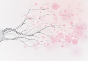 Fototapeta - Strom s růžovými květy (245x170 cm)