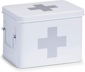 Zeller Present Lékárnička, kovový box na léky a zdravotní pomůcky, 2v1, bílý, MEDICINE S