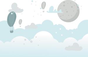 Fototapeta - Balóny v oblacích, ilustrace (245x170 cm)