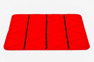 Sada koupelnových koberečků PALMA červená / černá, kosočtverce