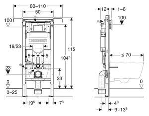 Geberit 111.355.00.6 - Podomítkový modul pro závěsné WC Duofix 115 cm