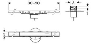 Geberit 154.446.QC.2 - Odtokový žlab CleanLine 90x3 cm antracit
