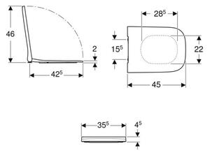 Geberit 500.238.01.1 - Záchodové prkénko Smyle Square duroplast/bílá