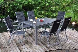Home Garden Zahradní set Ibiza se 6 židlemi a stolem 150 cm, stříbrný/taupe