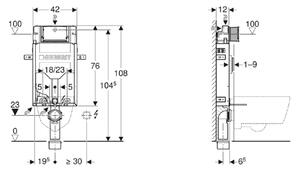Geberit 110.302.00.5 - Podomítkový modul pro závěsné WC Kombifix 108 cm