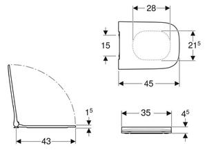 Geberit 500.239.01.1 - Záchodové prkénko Smyle Square duroplast/bílá
