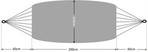 Chomik Závěsná houpací síť 200x150 cm - nosnost 200 kg, šedá