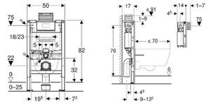 Geberit 111.003.00.2 - Podomítkový modul pro závěsné WC Duofix 82 cm
