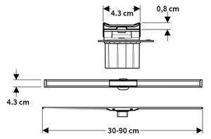 Geberit 154.450.KS.1 - Odtokový žlab CleanLine 90x4,3 cm nerez