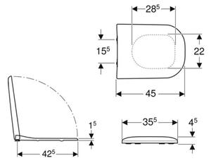 Geberit 500.235.01.1 - Záchodové prkénko Smyle duroplast/bílá
