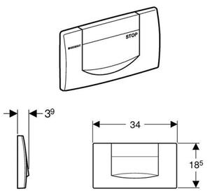 Geberit 115.222.11.1 - Splachovací tlačítko 200F 34x18,5 alpská bílá