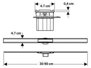 Geberit 154.458.00.1 - Odtokový žlab CleanLine 90x4,7 cm nerez