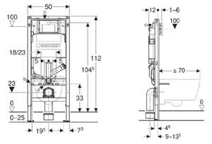 Geberit 111.364.00.6 - Podomítkový modul pro závěsné WC Duofix 112 cm