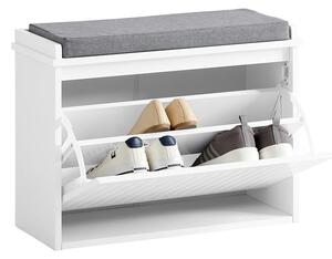 SoBuy FSR98-W Botník s klapkou Lavice s podsedákem Komoda Bílá 62x46x26cm