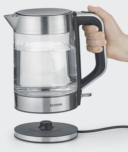 Severin WK 3420 - Rychlovarná konvice 1,7 l 2200W/230V nerez/sklo
