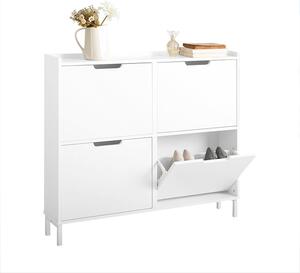 SoBuy FSR100-W Úzká botník Botník Bílá 100x91x19cm