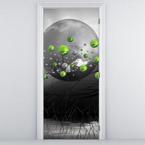 Fototapeta na dveře - Zelené abstraktní koule (95x205cm)