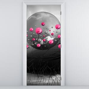 Fototapeta na dveře - Růžové abstraktní koule (95x205cm)