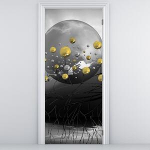 Fototapeta na dveře - Zlaté abstraktní koule (95x205cm)