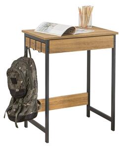 SoBuy FWT43-N Psací stůl s jednou zásuvkou a 2 háčky Počítačový stůl Pracovní stůl Přírodní 60x77x40cm (bez židle)