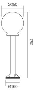Redo 9780 - Venkovní lampa SFERA 1xE27/42W/230V IP44 25x75 cm bílá