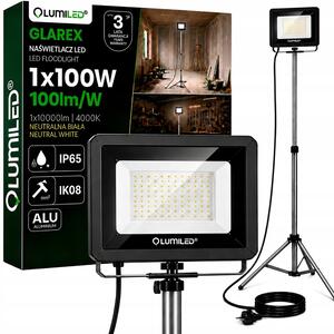 LED reflektor Lumiled 100W 10000 lm s teleskopickým stojanem IP65