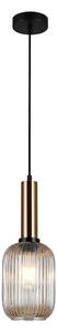 ITALUX PND-5588-1M-BRO+AMB - Lustr na lanku ANTIOLA 1xE27/40W/230V bronz