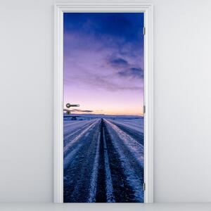 Fototapeta na dveře - Silnice v zimě (95x205cm)