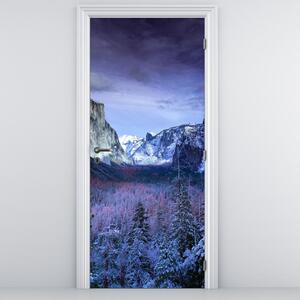Fototapeta na dveře - Zimní horská krajina (95x205cm)