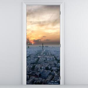 Fototapeta na dveře - Paříž z výšky (95x205cm)