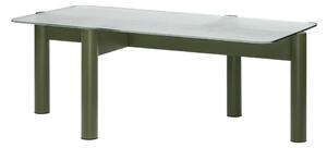 Zelený konferenční stolek se skleněnou deskou 55x105 cm Kob – noo.ma