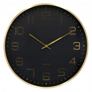 Černé nástěnné hodiny moderní do obýváku kuchyně Elegance Glow