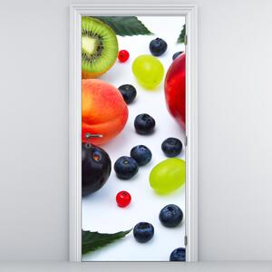 Fototapeta na dveře - Ovoce s kapkami vody (95x205cm)