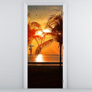 Fototapeta na dveře - Palmy v západu slunce (95x205cm)
