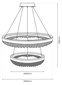 LED Lustr na lanku LED/85W/230V pr. 60 cm zlatá