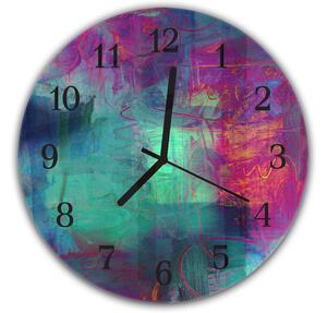 Nástěnné hodiny kulaté pr.30cm akrylové barvy pozadí - plexi