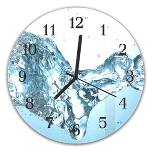 Nástěnné hodiny kulaté pr.30cm stříkající voda - plexi