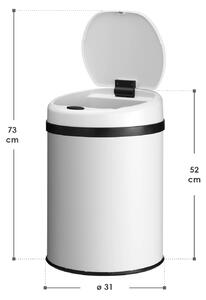 Kulatý odpadkový koš se senzorem - 30 L - bílý